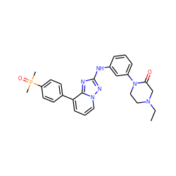 CCN1CCN(c2cccc(Nc3nc4c(-c5ccc(P(C)(C)=O)cc5)cccn4n3)c2)C(=O)C1 ZINC000096169727