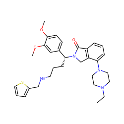 CCN1CCN(c2cccc3c2CN([C@H](CCCNCc2cccs2)c2ccc(OC)c(OC)c2)C3=O)CC1 ZINC000049694502