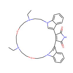 CCN1CCOCCN(CC)CCn2cc(c3ccccc32)C2=C(C(=O)NC2=O)c2cn(c3ccccc23)CCOCC1 ZINC000026819654