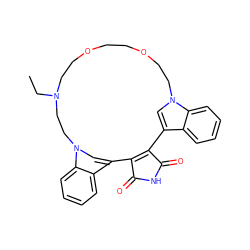 CCN1CCOCCOCCn2cc(c3ccccc32)C2=C(C(=O)NC2=O)c2cn(c3ccccc23)CC1 ZINC000013538513