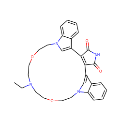 CCN1CCOCCn2cc(c3ccccc32)C2=C(C(=O)NC2=O)c2cn(c3ccccc23)CCOCC1 ZINC000003817811