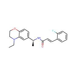 CCN1CCOc2ccc([C@H](C)NC(=O)/C=C/c3ccccc3F)cc21 ZINC000028092975