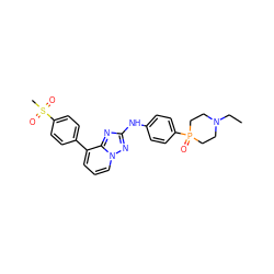 CCN1CCP(=O)(c2ccc(Nc3nc4c(-c5ccc(S(C)(=O)=O)cc5)cccn4n3)cc2)CC1 ZINC000096169911