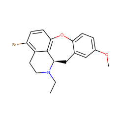 CCN1CCc2c(Br)ccc3c2[C@H]1Cc1cc(OC)ccc1O3 ZINC000013805128