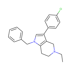 CCN1CCc2c(c(-c3ccc(Cl)cc3)cn2Cc2ccccc2)C1 ZINC000066252661