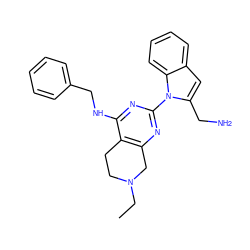 CCN1CCc2c(nc(-n3c(CN)cc4ccccc43)nc2NCc2ccccc2)C1 ZINC000219007991