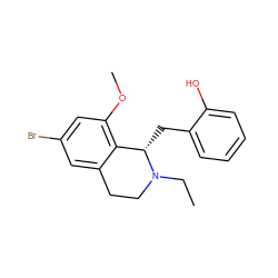 CCN1CCc2cc(Br)cc(OC)c2[C@@H]1Cc1ccccc1O ZINC000013805157