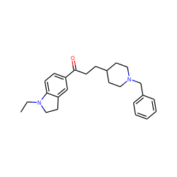 CCN1CCc2cc(C(=O)CCC3CCN(Cc4ccccc4)CC3)ccc21 ZINC000013737832