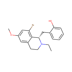 CCN1CCc2cc(OC)cc(Br)c2[C@@H]1Cc1ccccc1O ZINC000013805164