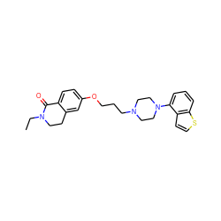 CCN1CCc2cc(OCCCN3CCN(c4cccc5sccc45)CC3)ccc2C1=O ZINC000115094730