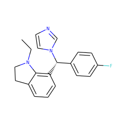 CCN1CCc2cccc([C@@H](c3ccc(F)cc3)n3ccnc3)c21 ZINC000013489540