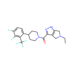 CCN1Cc2[nH]nc(C(=O)N3CCC(c4ccc(F)c(F)c4C(F)(F)F)CC3)c2C1 ZINC001772648238