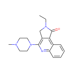 CCN1Cc2c(N3CCN(C)CC3)nc3ccccc3c2C1=O ZINC000013644233