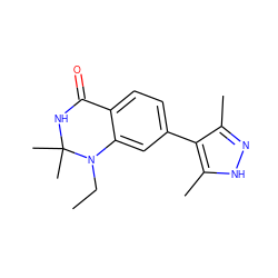 CCN1c2cc(-c3c(C)n[nH]c3C)ccc2C(=O)NC1(C)C ZINC000653856183