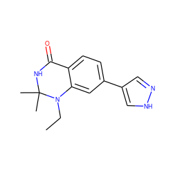 CCN1c2cc(-c3cn[nH]c3)ccc2C(=O)NC1(C)C ZINC000653856156