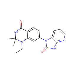 CCN1c2cc(-n3c(=O)[nH]c4ncccc43)ccc2C(=O)NC1(C)C ZINC000653848903