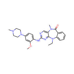 CCN1c2ccccc2C(=O)N(C)c2cnc(Nc3ccc(N4CCN(C)CC4)cc3OC)nc21 ZINC000066079821