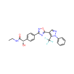 CCNC(=O)[C@@H](O)c1ccc(-c2noc(-c3cnn(-c4ccccc4)c3C(F)(F)F)n2)cc1 ZINC000168079580