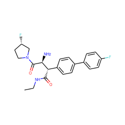 CCNC(=O)[C@@H](c1ccc(-c2ccc(F)cc2)cc1)[C@H](N)C(=O)N1CC[C@H](F)C1 ZINC000014947766