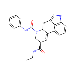 CCNC(=O)[C@@H]1C=C2c3cccc4[nH]cc(c34)C[C@H]2N(C(=O)Nc2ccccc2)C1 ZINC000072176362