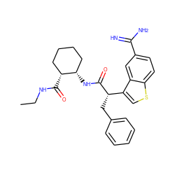 CCNC(=O)[C@@H]1CCCC[C@@H]1NC(=O)[C@@H](Cc1ccccc1)c1csc2ccc(C(=N)N)cc12 ZINC000014951034