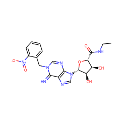 CCNC(=O)[C@H]1O[C@@H](n2cnc3c(=N)n(Cc4ccccc4[N+](=O)[O-])cnc32)[C@H](O)[C@@H]1O ZINC000137038522