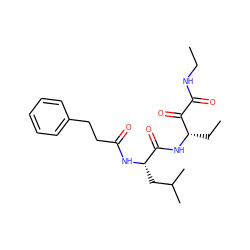 CCNC(=O)C(=O)[C@H](CC)NC(=O)[C@H](CC(C)C)NC(=O)CCc1ccccc1 ZINC000013759597