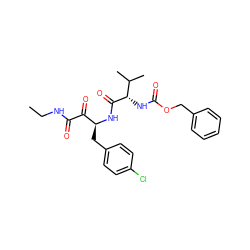 CCNC(=O)C(=O)[C@H](Cc1ccc(Cl)cc1)NC(=O)[C@@H](NC(=O)OCc1ccccc1)C(C)C ZINC000028529585