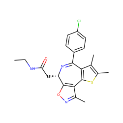 CCNC(=O)C[C@@H]1N=C(c2ccc(Cl)cc2)c2c(sc(C)c2C)-c2c(C)noc21 ZINC000096284466