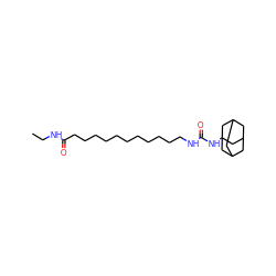 CCNC(=O)CCCCCCCCCCCNC(=O)NC12CC3CC(CC(C3)C1)C2 ZINC000028641320