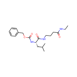 CCNC(=O)CCCNC(=O)[C@H](CC(C)C)NC(=O)OCc1ccccc1 ZINC000026748373