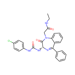 CCNC(=O)CN1C(=O)[C@@H](NC(=O)Nc2ccc(Cl)cc2)N=C(c2ccccc2)c2ccccc21 ZINC000013732640