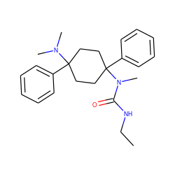 CCNC(=O)N(C)C1(c2ccccc2)CCC(c2ccccc2)(N(C)C)CC1 ZINC000146957356