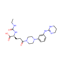 CCNC(=O)N[C@@H](CCC(=O)N1CCN(c2cccc(NC3=NCCCN3)c2)CC1)C(=O)O ZINC000026574591