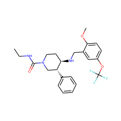 CCNC(=O)N1CC[C@@H](NCc2cc(OC(F)(F)F)ccc2OC)[C@H](c2ccccc2)C1 ZINC000073162923