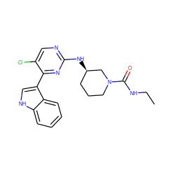 CCNC(=O)N1CCC[C@@H](Nc2ncc(Cl)c(-c3c[nH]c4ccccc34)n2)C1 ZINC000028896502