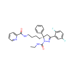 CCNC(=O)N1N=C(c2cc(F)ccc2F)C[C@]1(CCCCNC(=O)c1ccccn1)c1ccccc1 ZINC000036184691