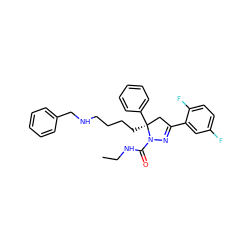 CCNC(=O)N1N=C(c2cc(F)ccc2F)C[C@]1(CCCCNCc1ccccc1)c1ccccc1 ZINC000036184655