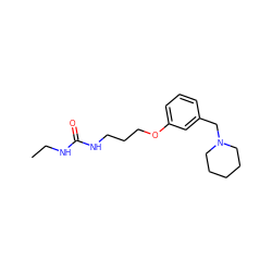 CCNC(=O)NCCCOc1cccc(CN2CCCCC2)c1 ZINC000001889603