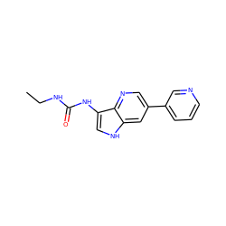 CCNC(=O)Nc1c[nH]c2cc(-c3cccnc3)cnc12 ZINC000653757091