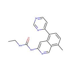 CCNC(=O)Nc1cc2c(-c3ccncn3)ccc(C)c2cn1 ZINC000165089647