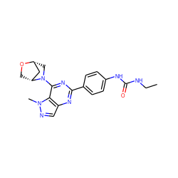 CCNC(=O)Nc1ccc(-c2nc(N3C[C@@H]4C[C@H]3CO4)c3c(cnn3C)n2)cc1 ZINC000096283250