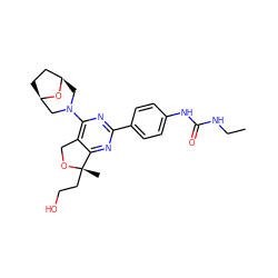 CCNC(=O)Nc1ccc(-c2nc(N3C[C@@H]4CC[C@H](C3)O4)c3c(n2)[C@](C)(CCO)OC3)cc1 ZINC000071318652