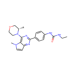 CCNC(=O)Nc1ccc(-c2nc(N3CCOC[C@@H]3C)c3c(ccn3C)n2)cc1 ZINC000096283255