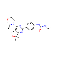 CCNC(=O)Nc1ccc(-c2nc(N3CCOC[C@@H]3C)c3c(n2)C(C)(C)OC3)cc1 ZINC000071329378