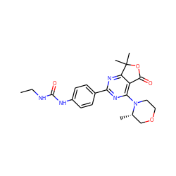 CCNC(=O)Nc1ccc(-c2nc(N3CCOC[C@@H]3C)c3c(n2)C(C)(C)OC3=O)cc1 ZINC000071317559