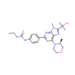 CCNC(=O)Nc1ccc(-c2nc(N3CCOC[C@@H]3C)c3nc(C(C)(C)O)n(C)c3n2)cc1 ZINC000096283247