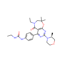 CCNC(=O)Nc1ccc(-c2nc(N3CCOC[C@@H]3C)nc3c2C(=O)N(CC)CC(C)(C)O3)cc1 ZINC000205356128