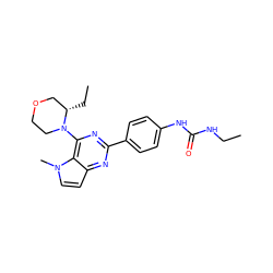 CCNC(=O)Nc1ccc(-c2nc(N3CCOC[C@@H]3CC)c3c(ccn3C)n2)cc1 ZINC000096283254