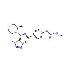 CCNC(=O)Nc1ccc(-c2nc(N3CCOC[C@H]3C)c3c(ncn3C)n2)cc1 ZINC000096283258